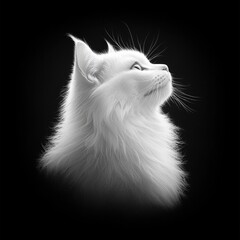 Regal Black and White Portrait of a Cat