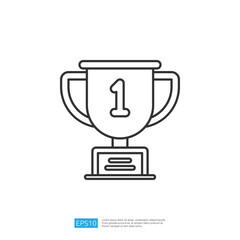 A simple line drawing of a trophy with the number 