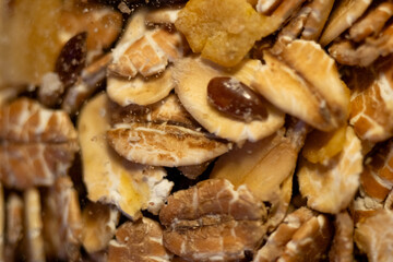 Close-up view of assorted natural muesli