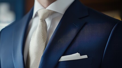 Classic Navy Blue Tailored Suit for Men