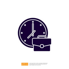 The image features a clock and a briefcase, symbolizing time management and business. It conveys the importance of punctuality in a professional setting.