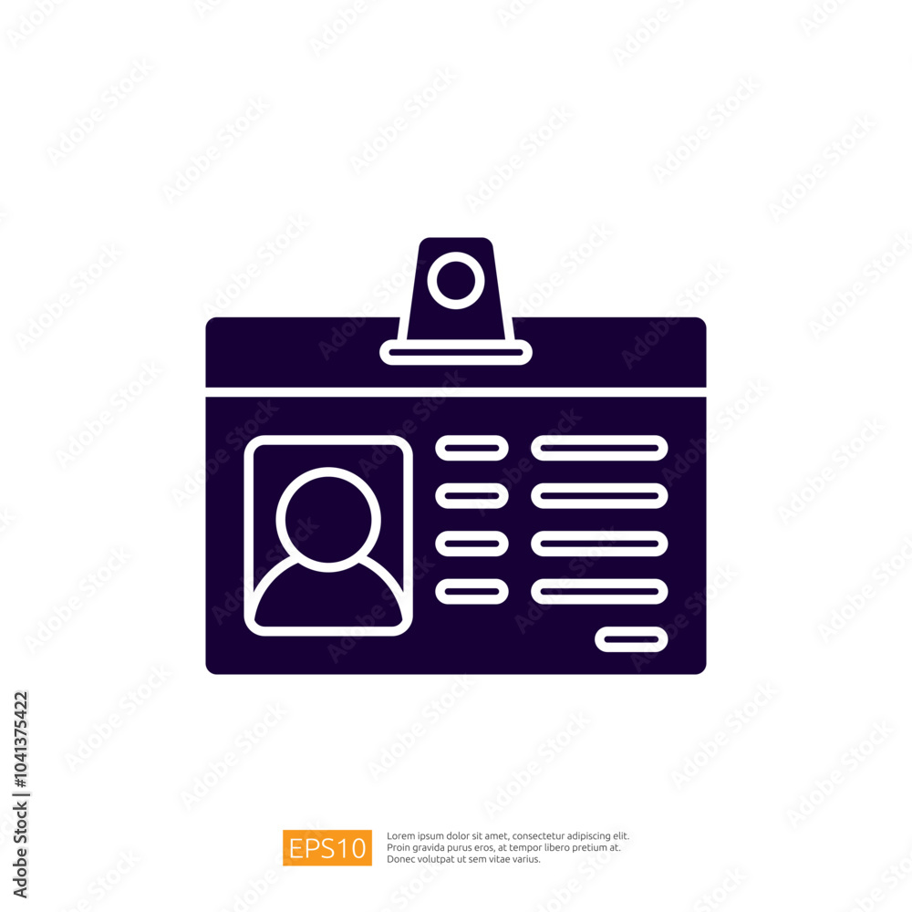 Aufkleber a graphic representation of an identification badge featuring a placeholder for a photo and text fie