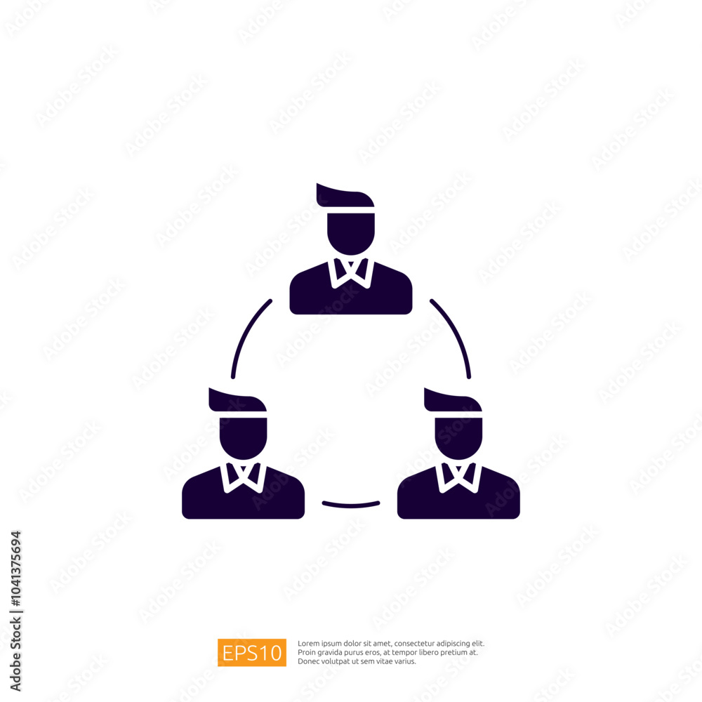 Poster a graphic representation of three individuals connected in a circular arrangement, symbolizing colla