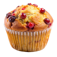 Cranberry muffin Isolated white background