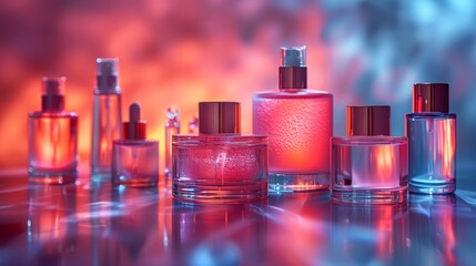 Assortment of cosmetic products and Beauty products collection