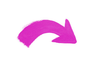 Obraz premium Watercolor arrow pink on a white background