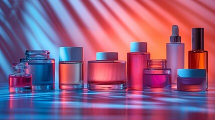 Fototapeta premium Assortment of cosmetic products and Beauty products collection