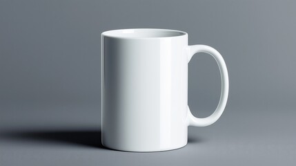 Obraz premium White Mug Mockup on Grey Background