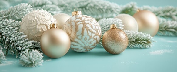Obraz premium The Christmas Ornaments and Pine