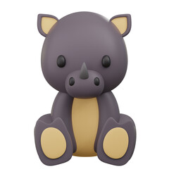 3D Rhino Animal Illustration