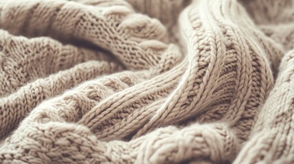 Soft beige knitted fabric texture