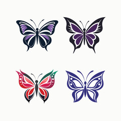 Fototapeta premium Collection of colourful butterfly