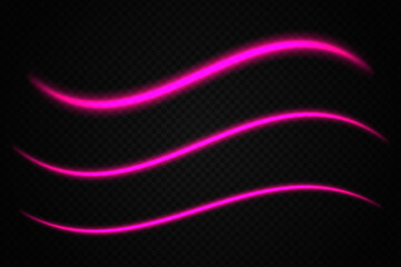Glowing purple light waves. Neon, abstract, curved lines, energy, futuristic, vibrant, flow, dynamic, motion, bright streaks, digital effect, modern, illuminated.
