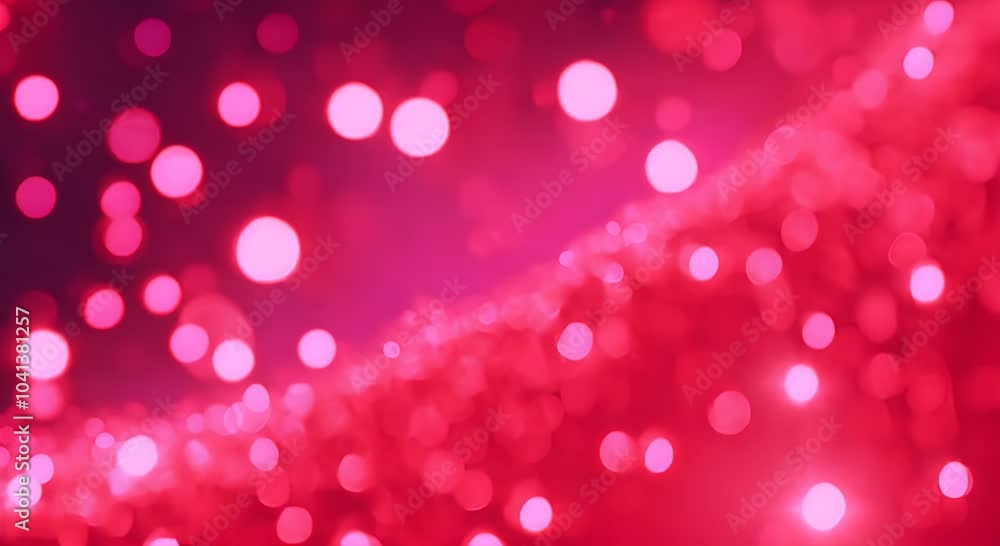 Poster abstract red bokeh lights and sparkling particles background animation 4k