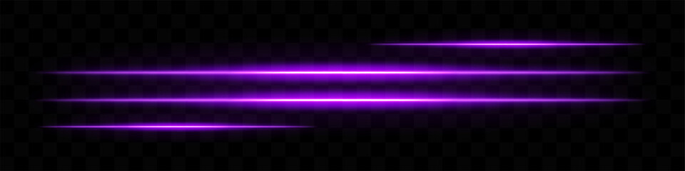 Glowing purple light streaks. Horizontal beams, abstract, bright lines, radiant, futuristic, shine, luminous, energy, dynamic, glowing effect, motion, laser, neon.