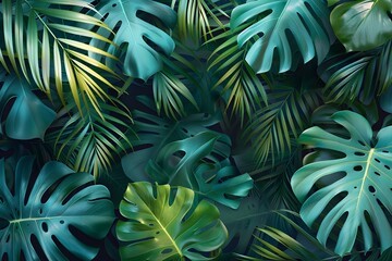 Fototapeta premium A close up of a bunch of green leaves