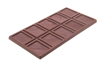 Dark Milk chocolate bar isolated on white background.