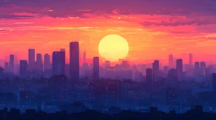 Fototapeta premium Sunset in the city background