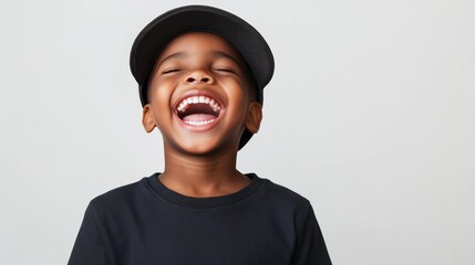 Black kid boy wearing hat