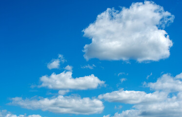 White clouds in blue sky.