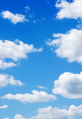 White clouds in blue sky.