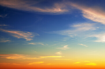 Vivid sky illuminated by the sunset