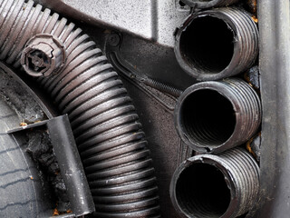 abandoned technology gears pipes detail