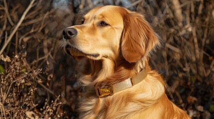 Obraz premium Majestic Golden Retriever in Natural Setting