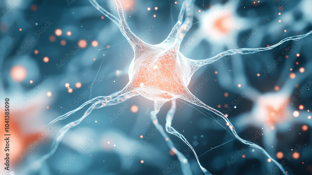 Poster a graphic depiction of artificial intelligence deep neural networks. photorealistic.