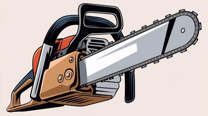 closeup of chainsaw isolated on transparent background