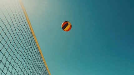 a volleyball in the sky