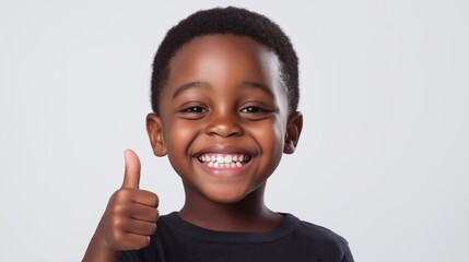 Black kid boy thumbs up 
