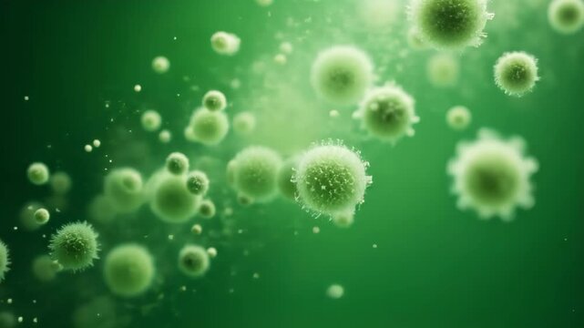 Floating Micro-Spores in a Green, Organic Environment