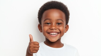 Black kid boy thumbs up 