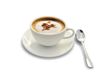 cup of cappuccino isolated on white background. This has clipping path.