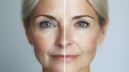 Create a comparison post on non-surgical skin aging treatments versus a facelift, with before-and-after photos to illustrate the effectiveness of both