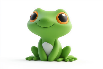 Obraz premium Happy smiling plasticine frog