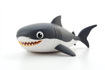 Plasticine shark isolated on white background
