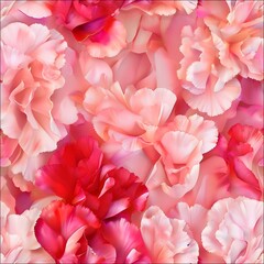 Obraz premium Carnation (Affection, Gratitude)_ An abstract design with carnation petals in pink and red.