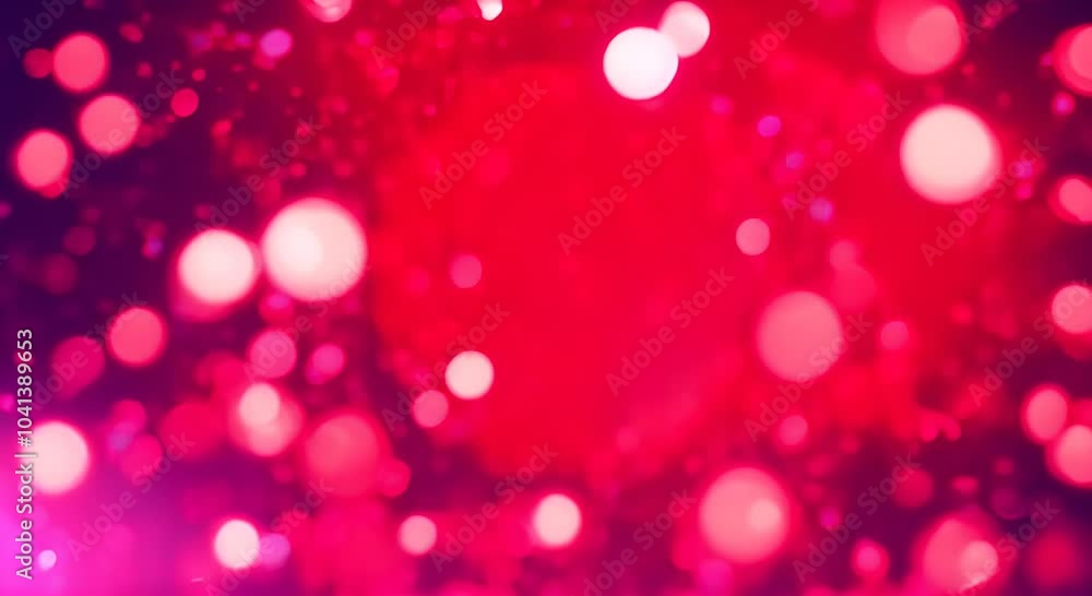 Aufkleber red glitter bokeh lights background shimmering sparkling abstract animation video loop 4k