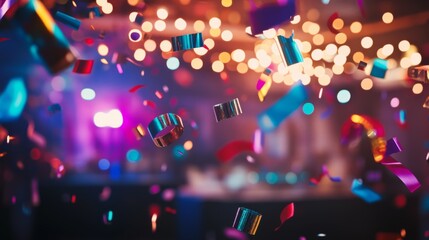 Colorful New Year's Eve Party Celebration with Lights