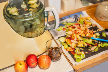 Preparation of sweet homemade apple strudel, peel and peeler,apple.