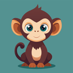Obraz premium Cute Baby Monkey Chimp Chimpanzee Clipart image