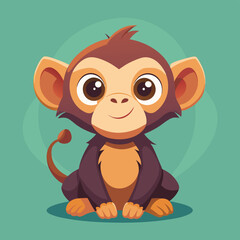 Obraz premium Cute Baby Monkey Chimp Chimpanzee Clipart image