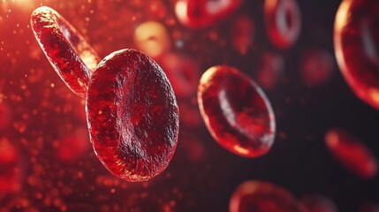 Fototapeta premium Red blood cells flowing through vein, science background 