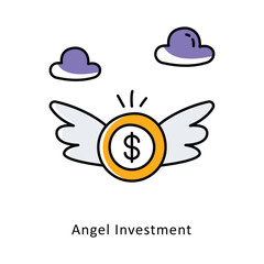 Naklejka premium Angel Investment Filled Outline isometric stock illustration. EPS File stock illustration