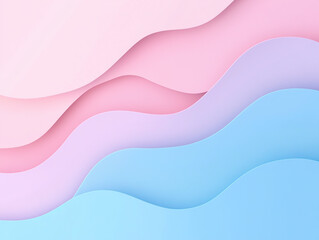 blue, purple and pink paper background in wave shape