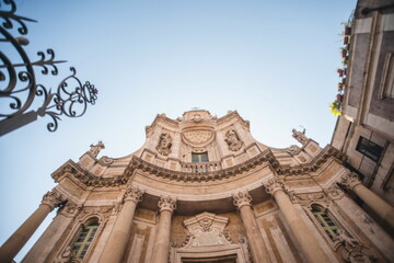 Obraz premium the facade of basilica In Catania, In Sicily, southern Italy