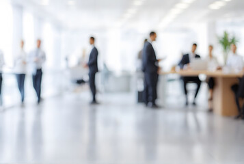 group of people walking in office