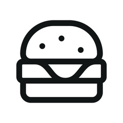 Cheeseburger UI icon, cheese burger minimal line vector symbol